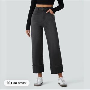 NWT! Halara Flex High Waisted Rolled cuff Wide Leg Jeans